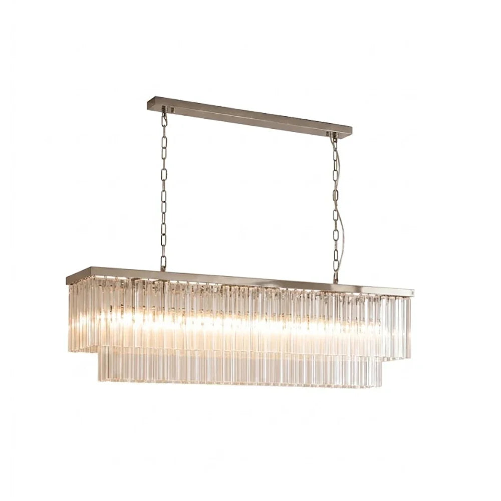 Lisenne Tiered Glass Rod Linear Chandelier