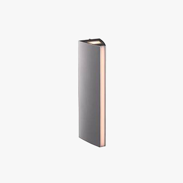 Ray Modern Triangular Prism Metal Outdoor Wall Lamp, Black/Silver