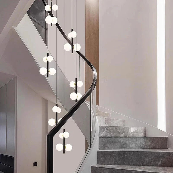 Opal Globe Staircase Pendant Light