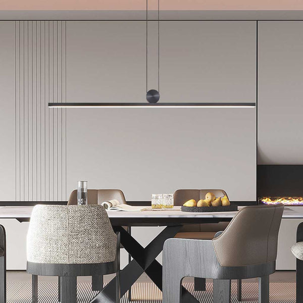 Pendant Light Long Strip Linear Dimmable LED, Black