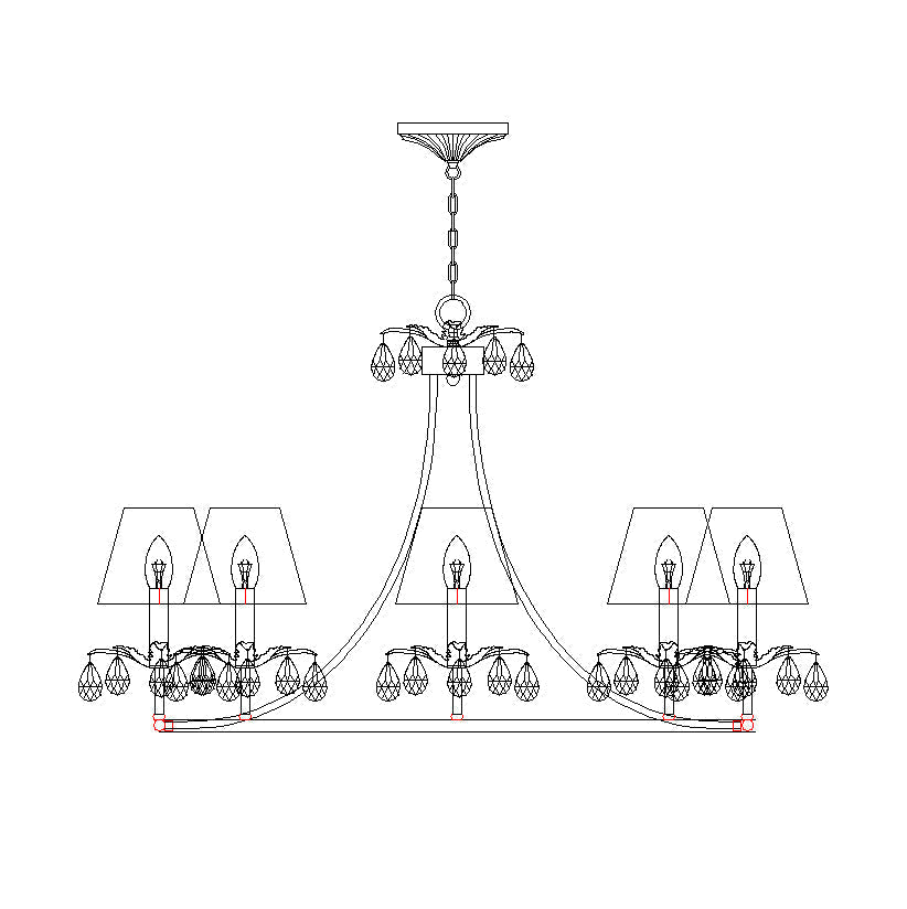 Ivsilan Vintage Industrial Brass Crystal Chandelier