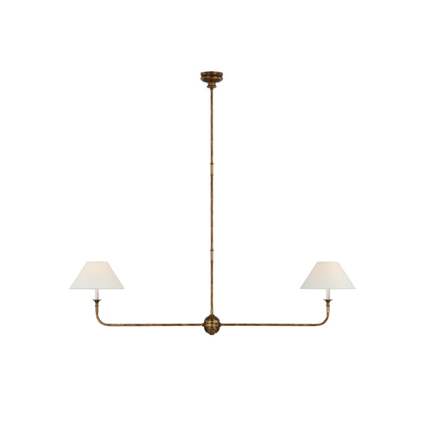 Aera Linear Antique Brass Fabric Chandelier