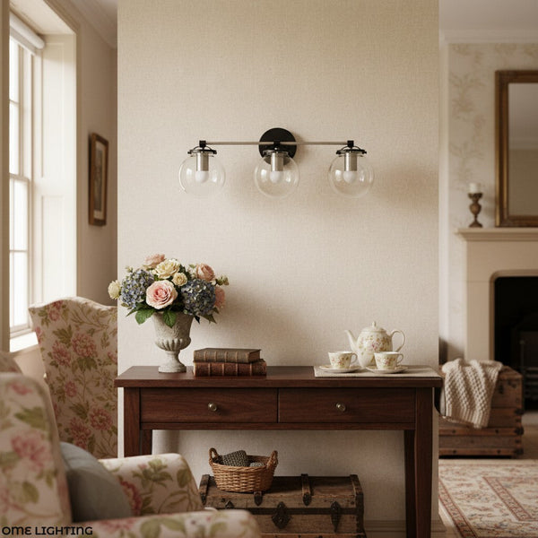Pearl Clear Glass 3-Light Wall Sconce
