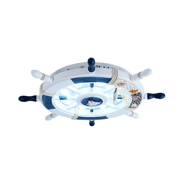 Mediterranean Ship Wheel Ceiling Light for Children