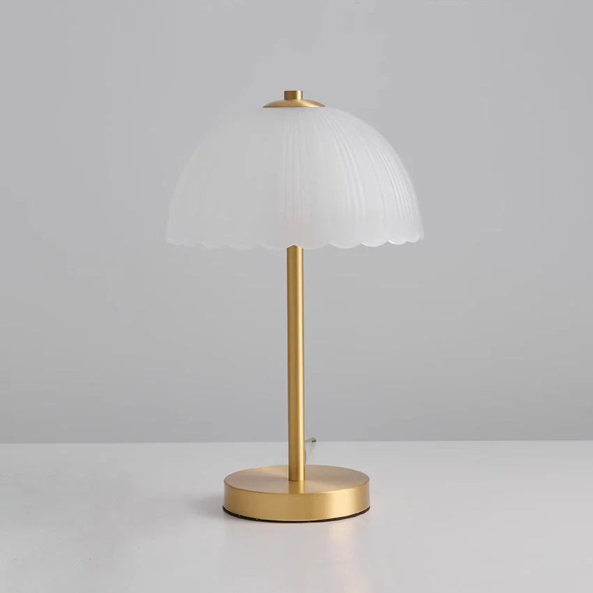 Mushroom Table Lamp | Gold & Frosted Glass | CLMSH025G