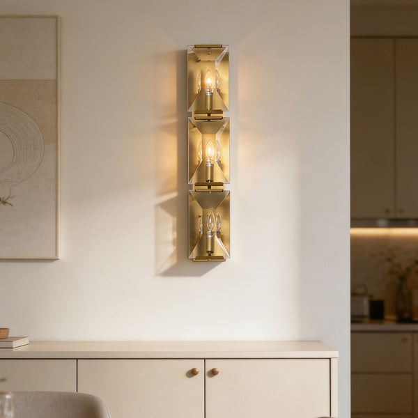 Three-Headed Crystal Wall Lamp