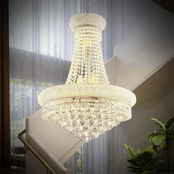 Sansa Chrome Raindrop Crystal Pendant Chandelier