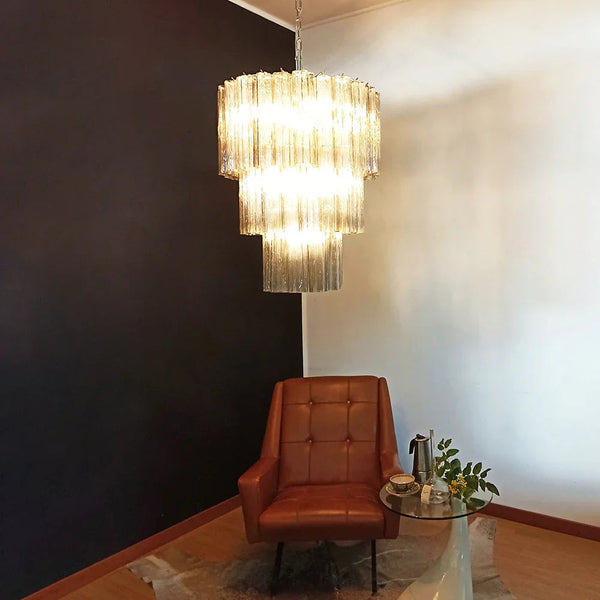 Smoked Tubes Chandelier