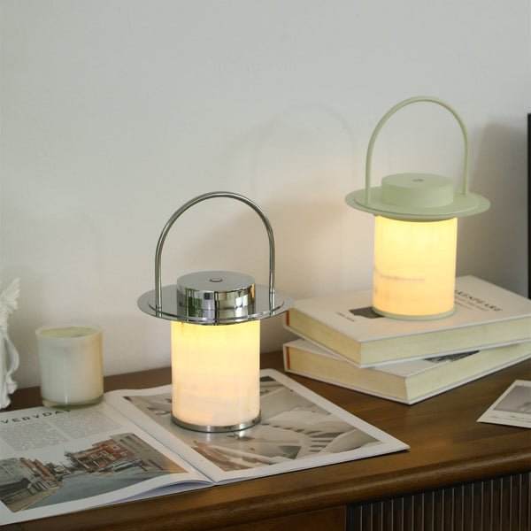Pod Portable Rechargeable Alabaster Table Lamp