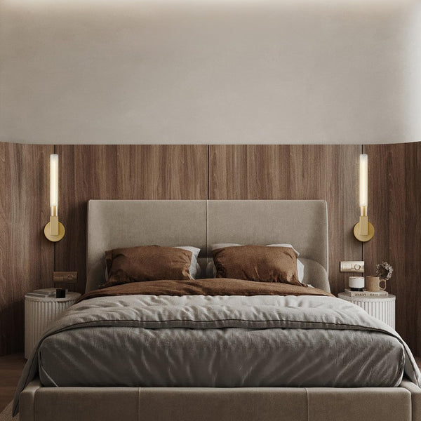 Kristy Indoor Wall Lamp Glass Brass Mid-century Restaurant Bedroom