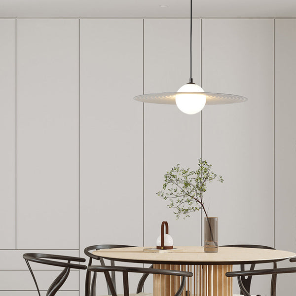 Arisha Minimalist Star Ring Pendant Light,Black/White