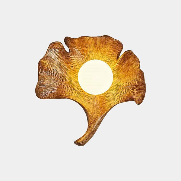 Ginkgo Leaf Wall Lamp Fiberglass with Globe, 4 Colors