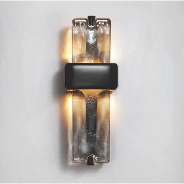 Textured Glass Wall Sconce | Black | CLGGP57B