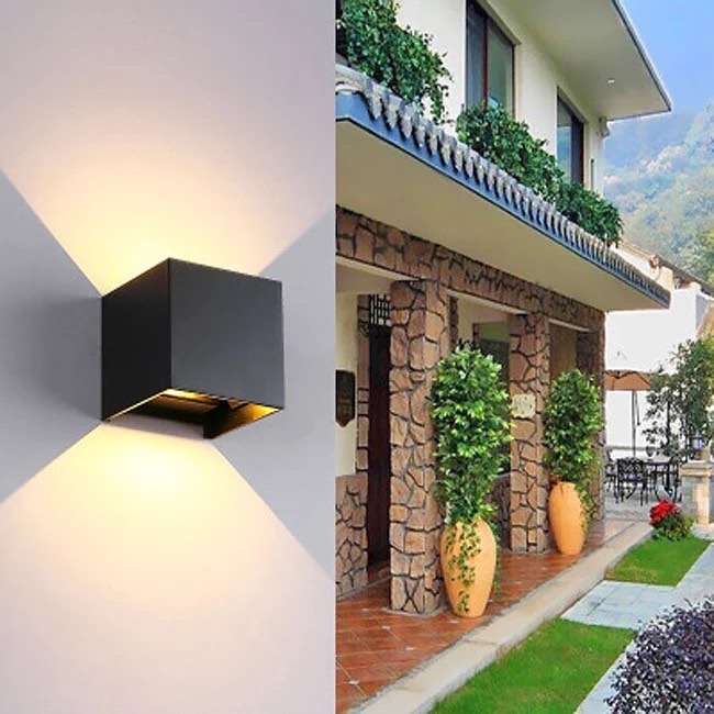 Minimalist Outdoor Up and Down Wall Light Waterproof Metal for Exterior Wall