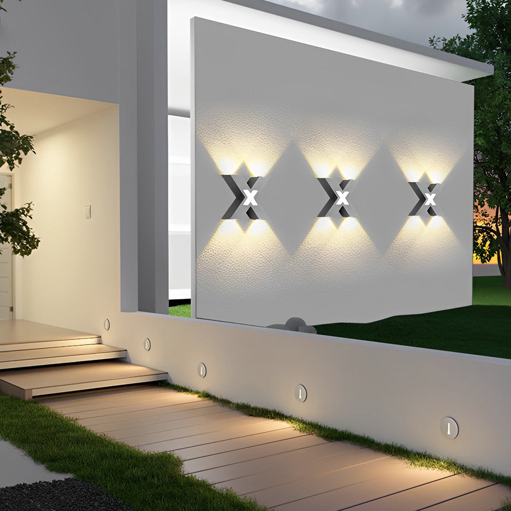 Virairiella X Shape Creative LED Modern Outdoor Wall Lamp