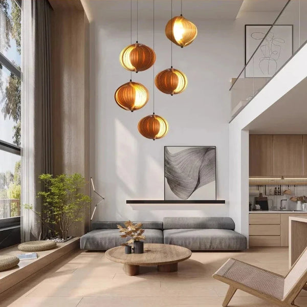 Nia Wood Staircase Chandelier