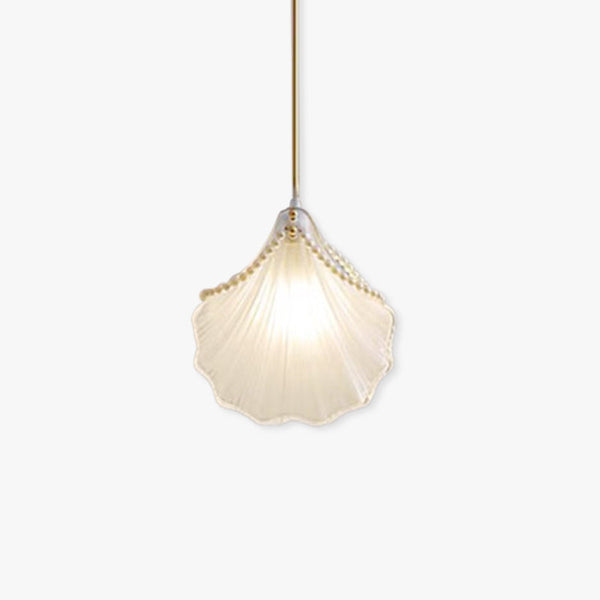 Kristy Art Deco Pearl Shell Metal/ Pendant Light, White
