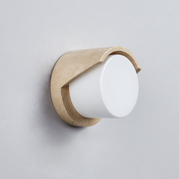 Eurvenara Travertine Glass Wall Lamp