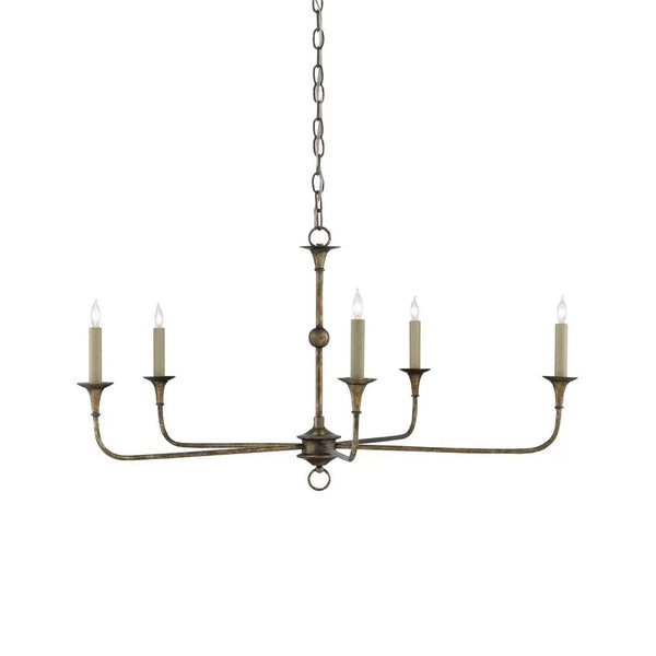 Unity Vintage Mid-century Bronze Chandelier