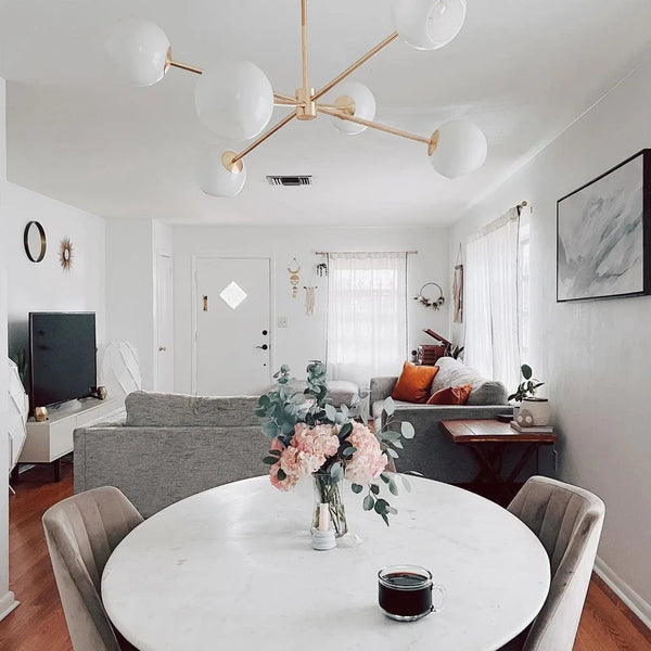 Staggered Glass 6-Light Chandelier