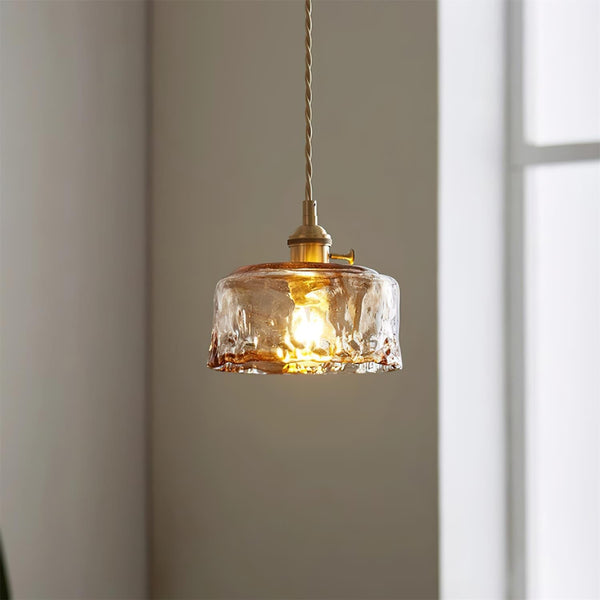 Velon Vintage Amber Glass Pendant Light