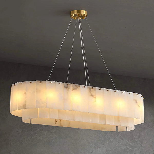 Joan Chandelier | Oval Tiered Alabaster | CLJUPO0