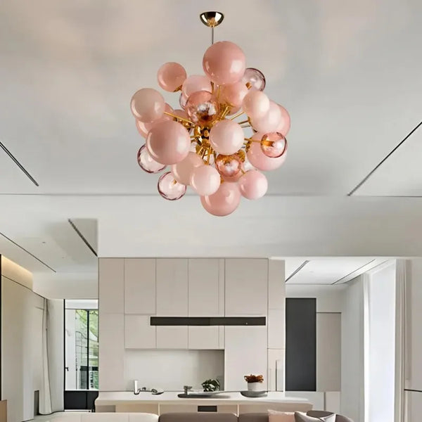 Glass Globe Chandelier | Pink | CLPT80CF