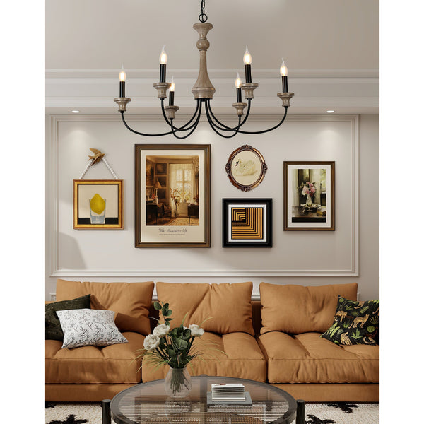 Zatheora Vintage Stardust Wooden Chandelier