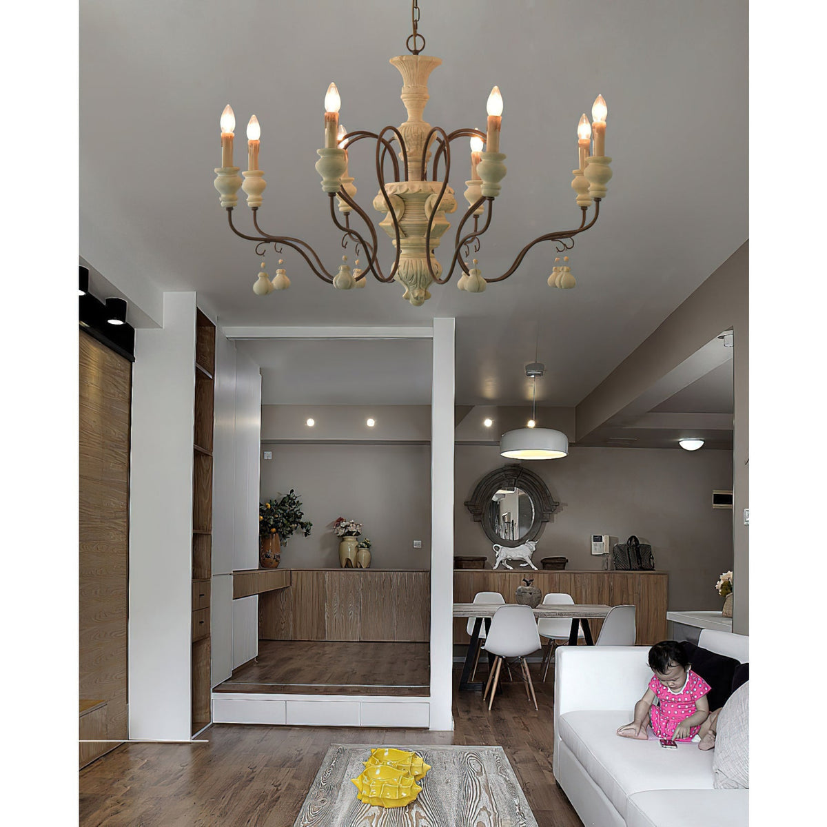 Quartz Postmodern Luxury Country Wooden Chandelier