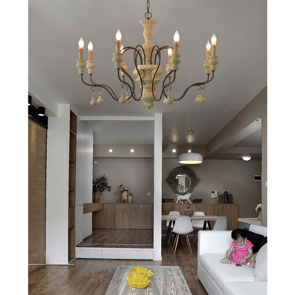 Quartz Postmodern Luxury Country Wooden Chandelier