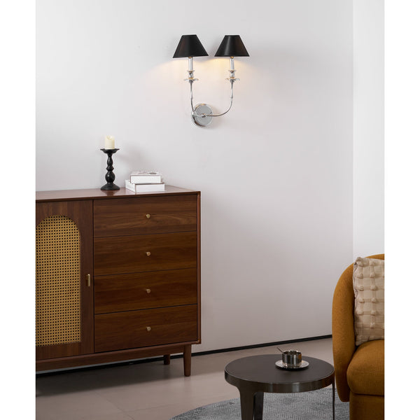 Vedoror Vintage Industrial Brass Fabric Wall Lamp