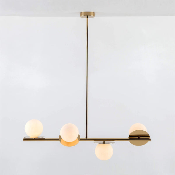 Evvararis Brass Glass Chandelier