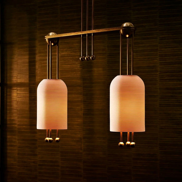 The Verona Linear | Solid Copper & Fluted Biscuit Ceramic | CLVRN