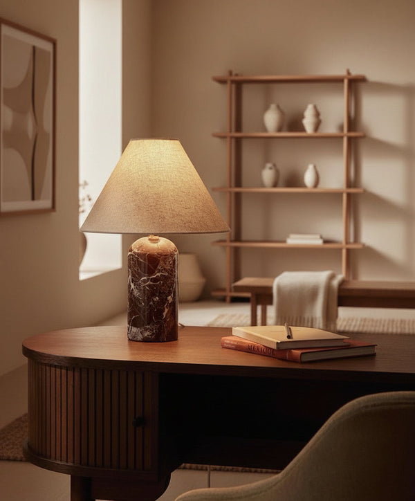Burgundy Alabaster Table Lamp | CLHJMAR342