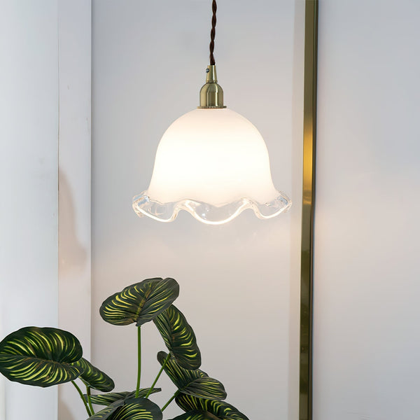 Allirora Elegance Brass Glass Pendant Lamp