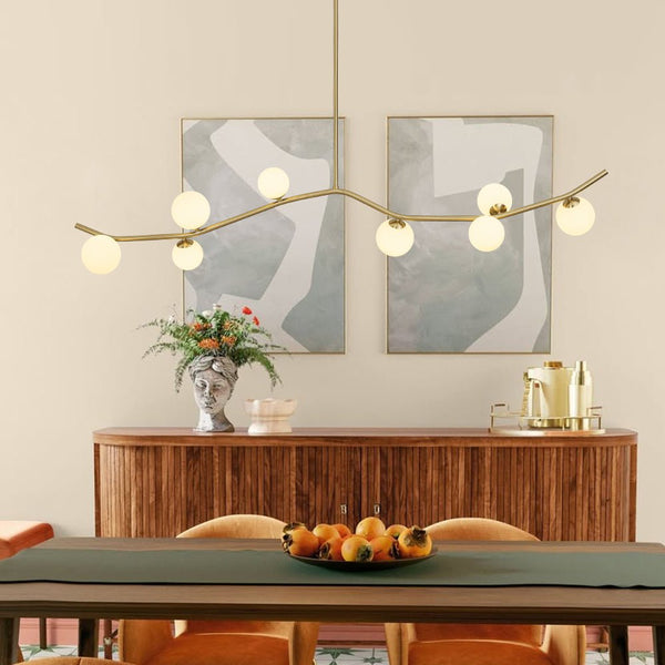 Eiriksd Funky Curved Linear Glass Chandelier
