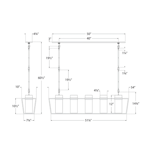Linear LED Chandelier | Matte Gold | CL85075L