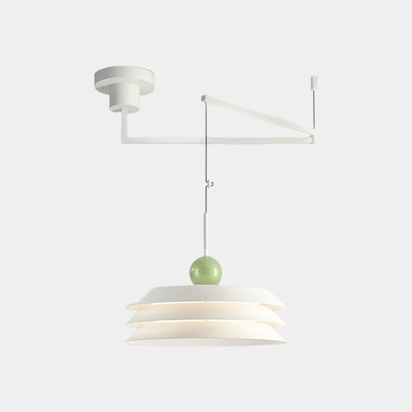 Pendant Light Cream Saucer Swing Arm Adjustable LED