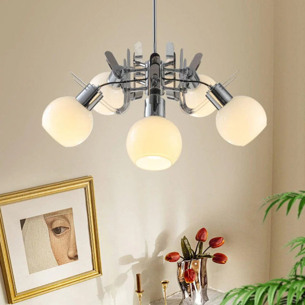 Vintage Geometrical Chrome Chandelier
