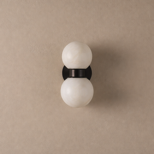 Double Alabaster Globe Wall Sconce | CLHJD12