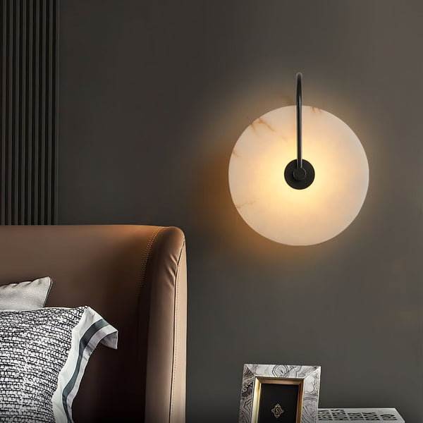 Kristy Alabaster LED Wall Lamp Round Iconic Circular