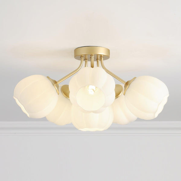 Ceiling Light Petal Globe Cluster Soft Glow Romantic Floral