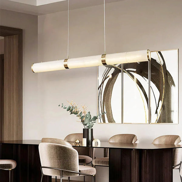Alabaster Cylindrical Chandelier