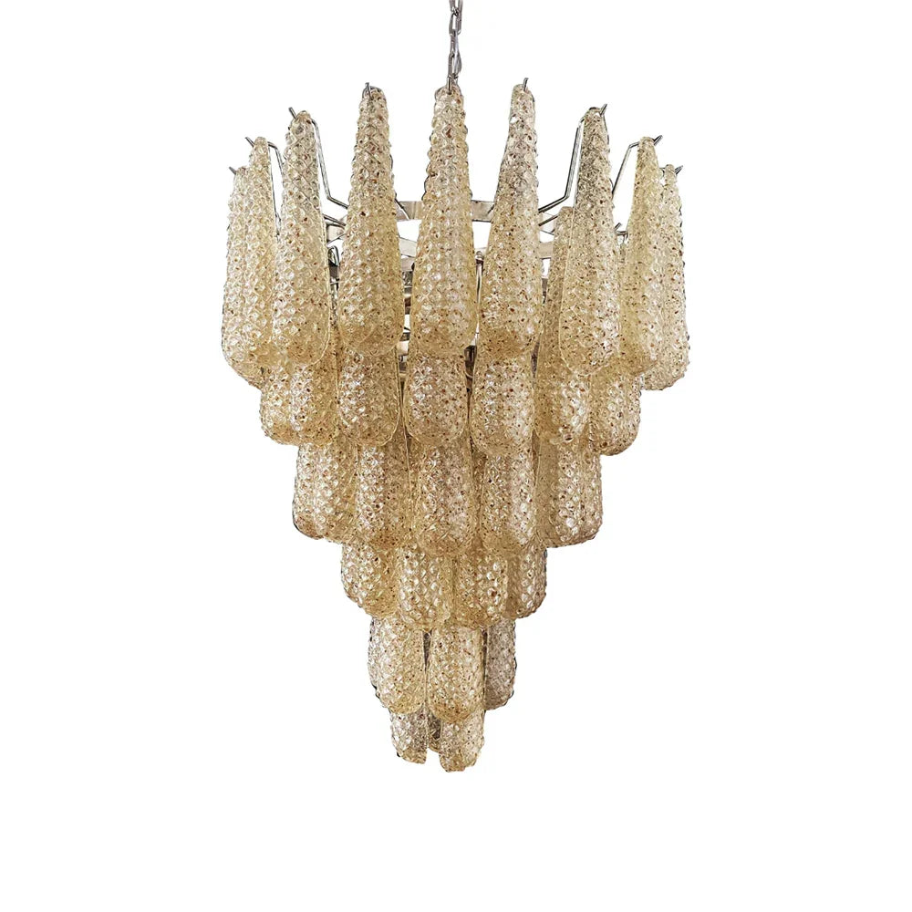 Vintage Amber Glass Petals Chandelier