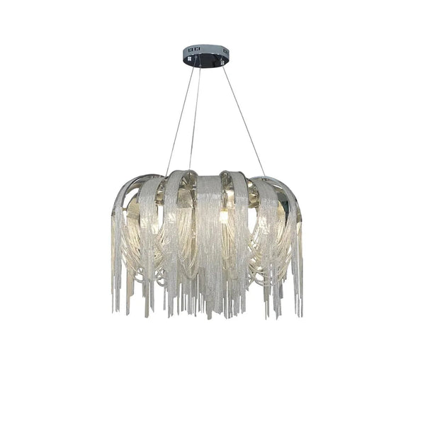 Chrome Aluminum Chain Tassel Chandelier