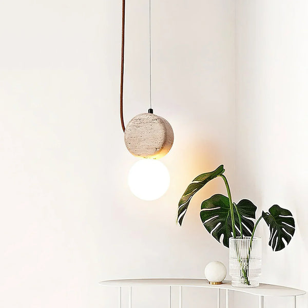 Travertine Tranquil Glow Pendant Lamp
