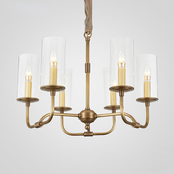 Araeos Postmodern Luxury Brass Glass Chandelier