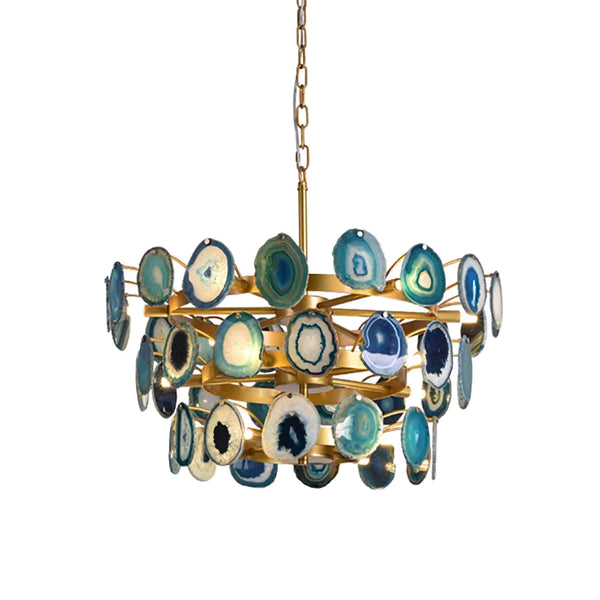 Green Agate Semi-Flush Chandelier | CLAGT045
