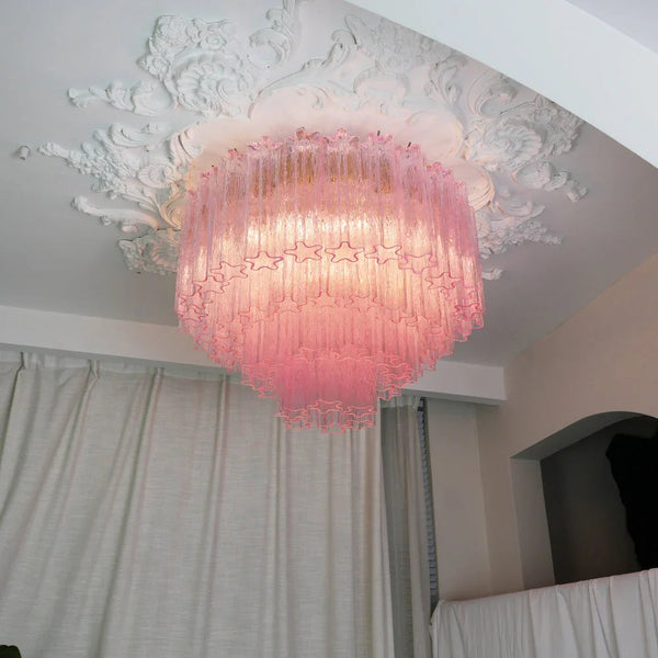Vintage Pink Glass Ceiling Light