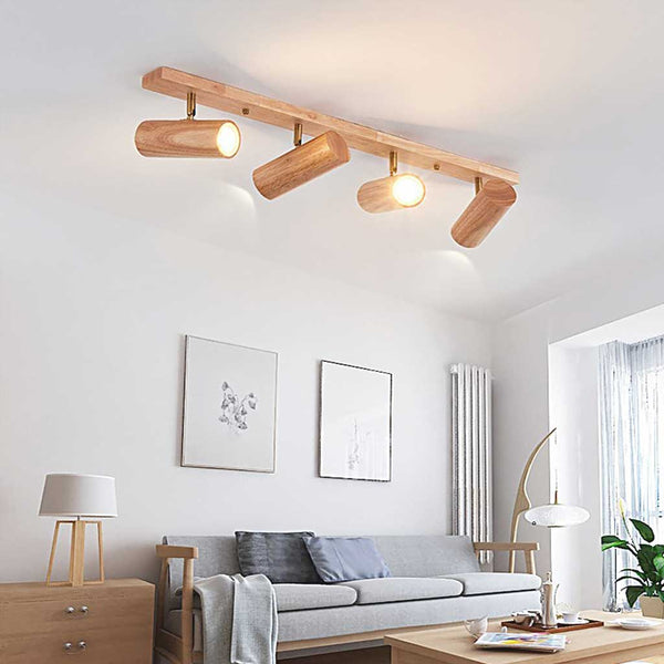 Ceiling / Wall Track Lighting Spotlight Nordic Simple LED, Wood